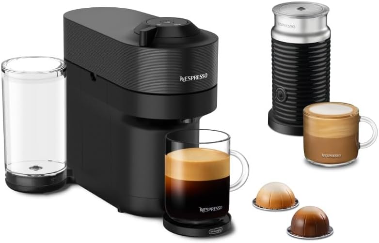 Nespresso Vertuo Pop+ Coffee and Espresso Machine with Aeroccino by De'Longhi, Liquorice Black