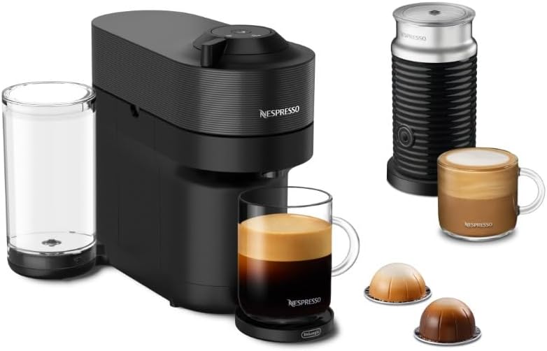 Nespresso Vertuo Pop+ Coffee and Espresso Machine with Aeroccino by De'Longhi, Liquorice Black