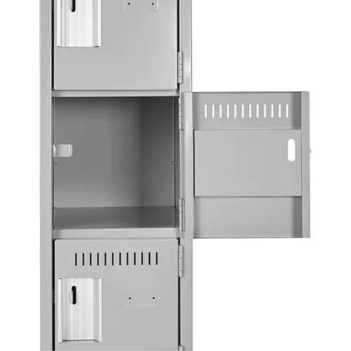 Clean Line™ Lockerettes, 6 -tier, 12" x 18" x 72", Steel, Grey, Rivet (Assembled)