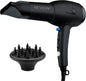 Revlon RV544FBLK Advanced Ionic Technology™ Hair Dryer with Diffuser, Powerful, Ionic Hair Dryer with Concentrator, Quick Dry, Lightweight, 2 Heat/ Speed Settings, Less Frizz, Shiny and Smooth Hair, Black