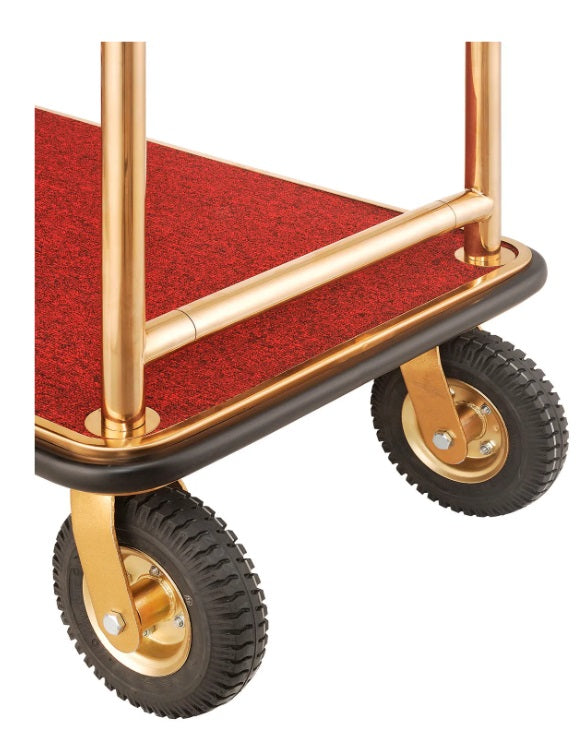 Global Industrial™ Bellman Cart Curved Uprights, 8" Pneumatic Casters, Gold Stainless Steel