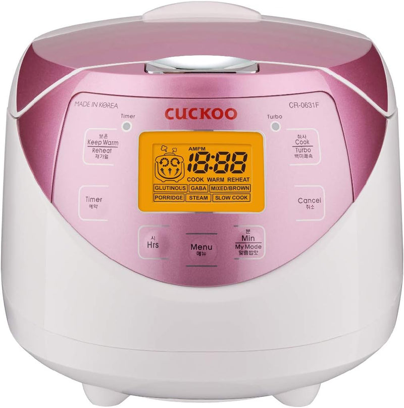 Cuckoo CR-0631F Rice Cooker 6 Cups Uncooked (3 Liters / 3.2 Quarts) Pink