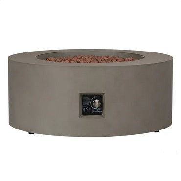 Real Flame Aegean Steel 36 in. Round Fireplace - PuriLite