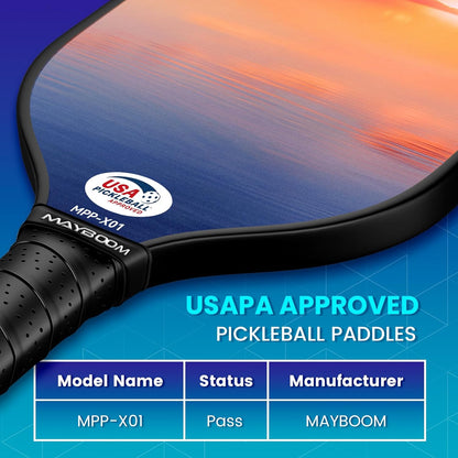 Pickleball Paddles Set of 2 or 4, USAPA Approved Pickleball Paddles Set with 4 Pickle Balls and Carry Bag, Fiberglass Rackets 2 Pack Gifts for Beginners&Pros