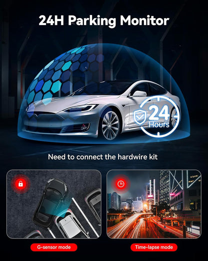REDTIGER F7NP Dual Dash Cam - 4K Front + 1080P Rear, Built-in Wi-Fi, GPS, 32GB Card, Night Vision, Parking Mode