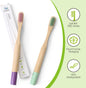 Isshah Kids Bamboo Toothbrushes Biodegradable Handle BPA Free Eco Friendly Children Size, Pack of 6 (Spiral Soft Nylon Bristles)