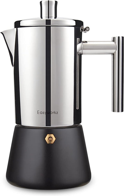 Easyworkz Diego Stovetop Espresso Maker 12Cup 520ml Stainless Steel Italian Coffee Machine Maker Induction Moka Pot