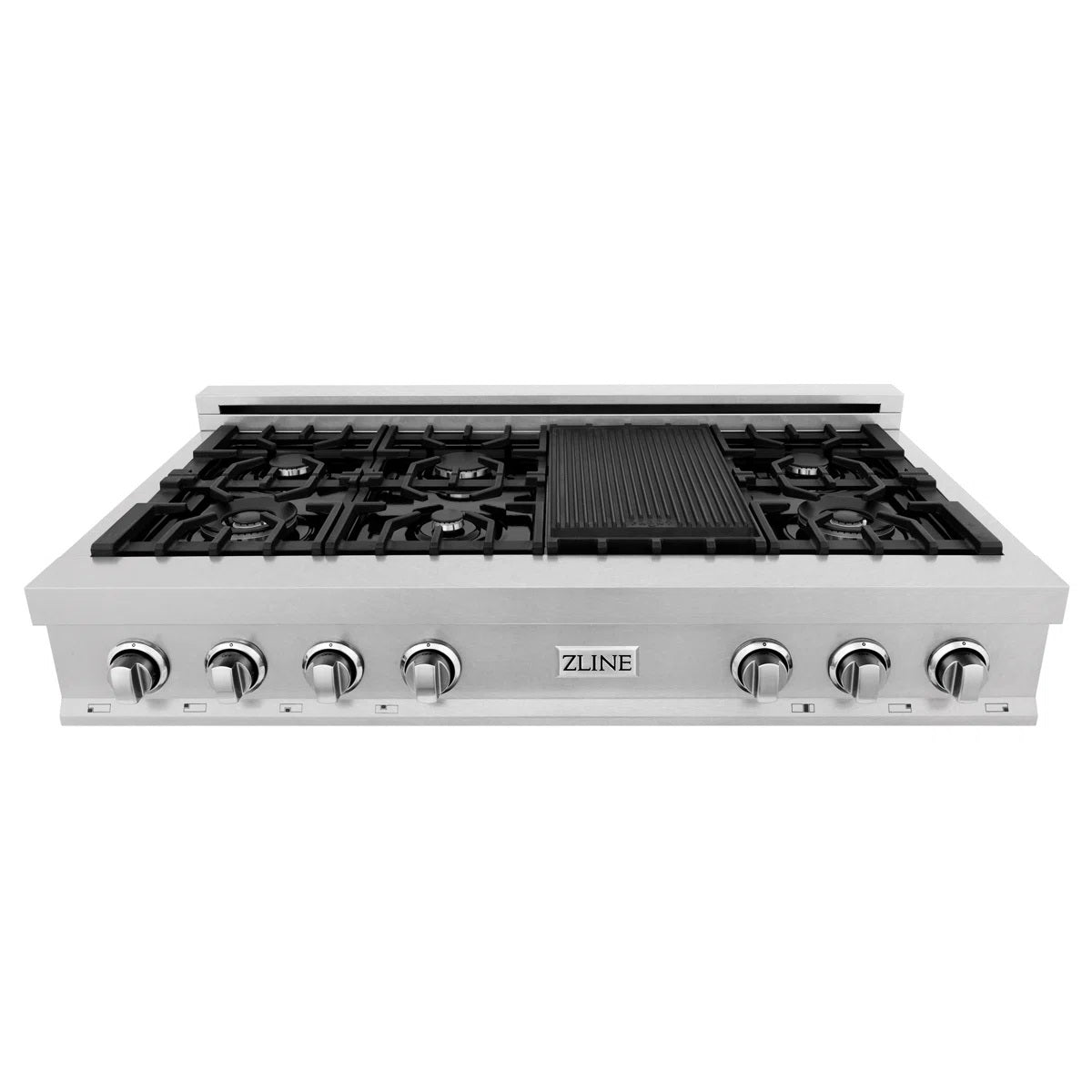 ZLINE 48 in. Legacy Gas Rangetop with 7 Burners and Porcelain Cooktop in Satin Stainless Steel RTS-48