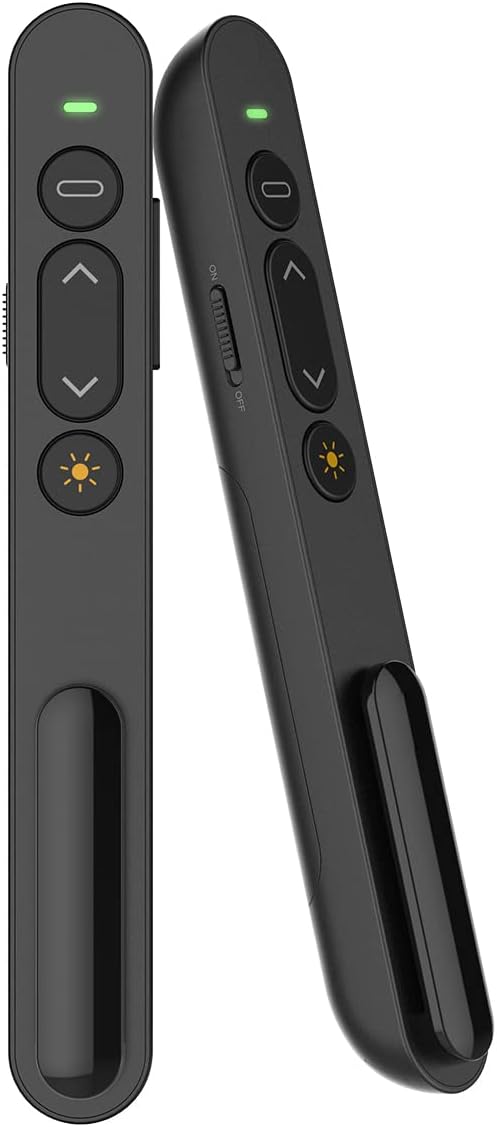 Wireless Presenter, 2.4GHz USB Control Presentation PPT PowerPoint Clicker for Keynote, Laptop, Google Slides - Support Hyperlink and Volume Control（1pcs）