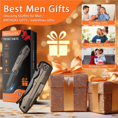 12-in-1 Pocket Multitool for Men – Stainless Steel Camping & Outdoor Essentials, Unique Stocking Stuffer Gifts for Dad, Husband, Grandpa, and Him