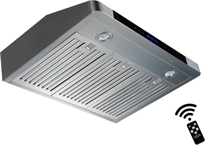 ROXON 860 CFM Centrifugal Blower type motor (High Grade) 30 Inches Under Cabinet Range Hood Kitchen Exhaust Fan Stainless Steel RXN-U15BS-30