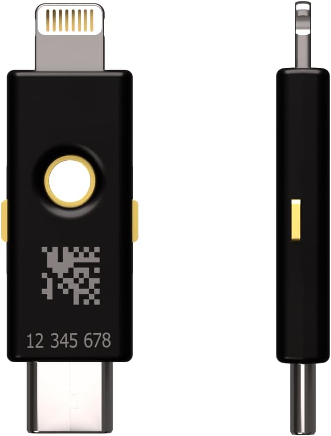 Yubico - YubiKey 5Ci - Multi-Factor authentication (MFA) Security Key for Android/PC/iPhone, Dual connectors for Lighting/USB-C, FIDO Certified