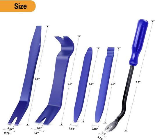 5PCS Auto Trim Removal Tool Kit No-Scratch Pry Tool Kit for Car Door Clip Panel & Audio Dashboard Dismantle -5PCS - PuriLite