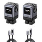 UGREEN Uno 100W Robot GaN Charger Bundle – 4-Port Fast Charging with TFT Screen + 100W USB-C to USB-C Cables - PuriLite