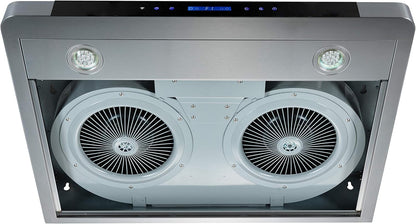 ROXON 860 CFM Centrifugal Blower type motor (High Grade) 30 Inches Under Cabinet Range Hood Kitchen Exhaust Fan Stainless Steel RXN-U15BS-30