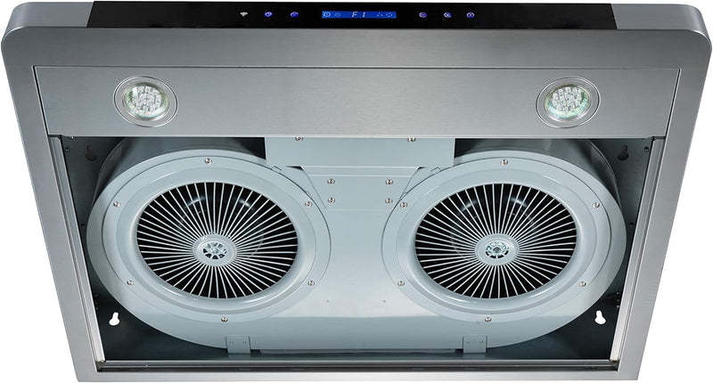 ROXON 860 CFM Centrifugal Blower type motor (High Grade) 30 Inches Under Cabinet Range Hood Kitchen Exhaust Fan Stainless Steel RXN-U15BS-30