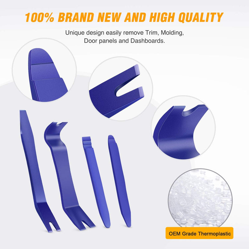 5PCS Auto Trim Removal Tool Kit No-Scratch Pry Tool Kit for Car Door Clip Panel & Audio Dashboard Dismantle -5PCS