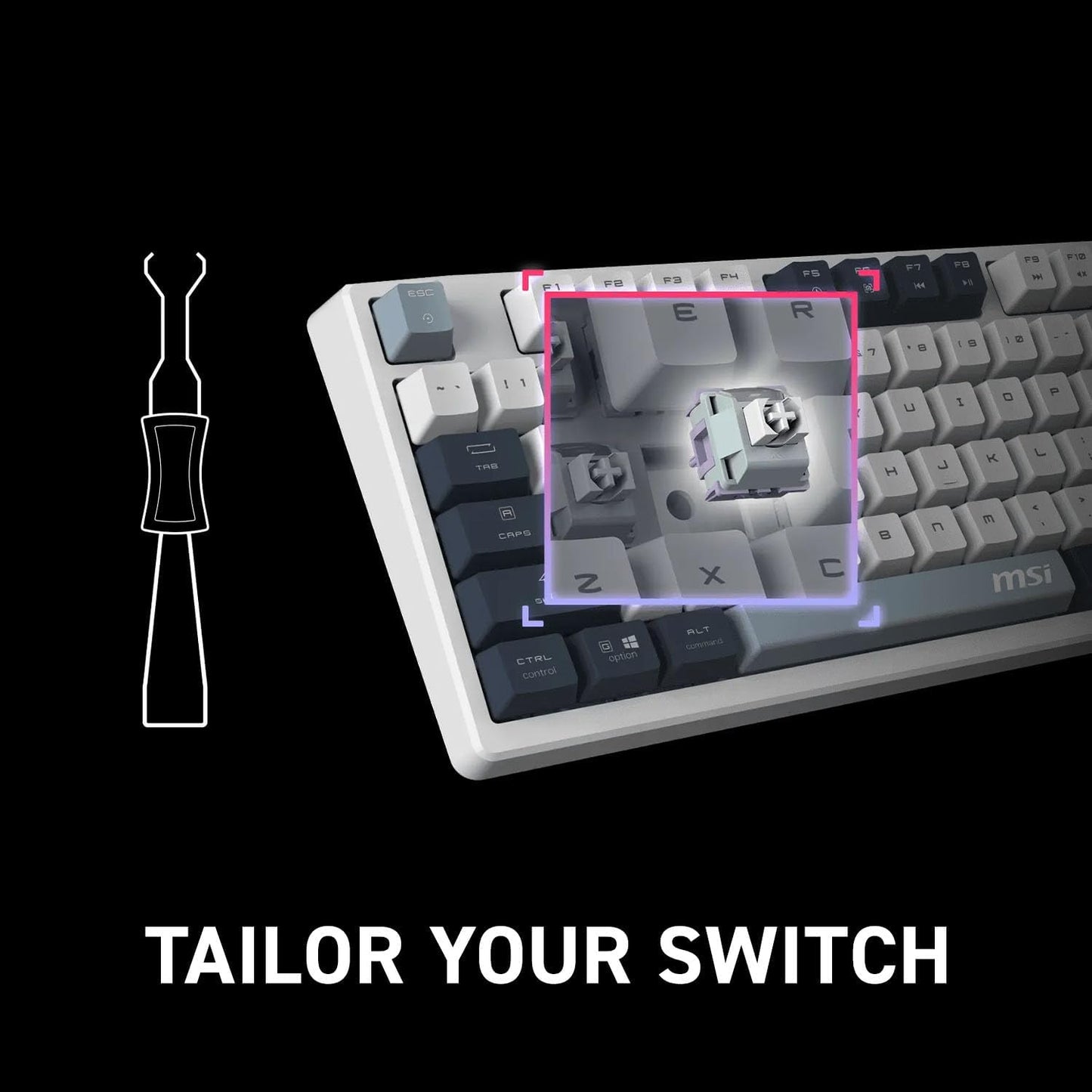 MSI Forge GK600 TKL Mechanical Gaming Keyboard – Wireless Gaming Keyboard – Gaming Keyboard with Smart Display – RGB Backlit – Hot-Swappable Linear Switches - PuriLite