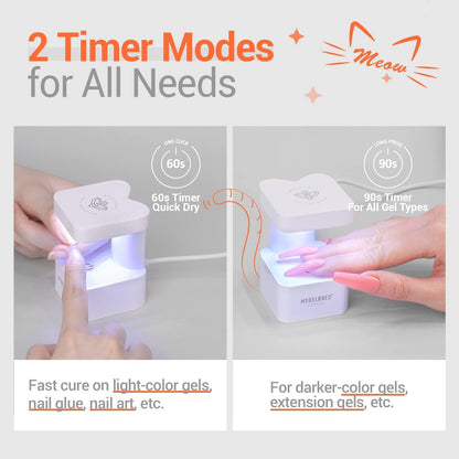 UV Nail Light, Modelones Innovative UV Led Nail Lamp, Mini Gel Nail Lamp for Gel Polish, Quickly-Dry Nail Cure Lamp, Nail Dryer for Travel Manicure, Nail UV Light for Nail Extension System, White