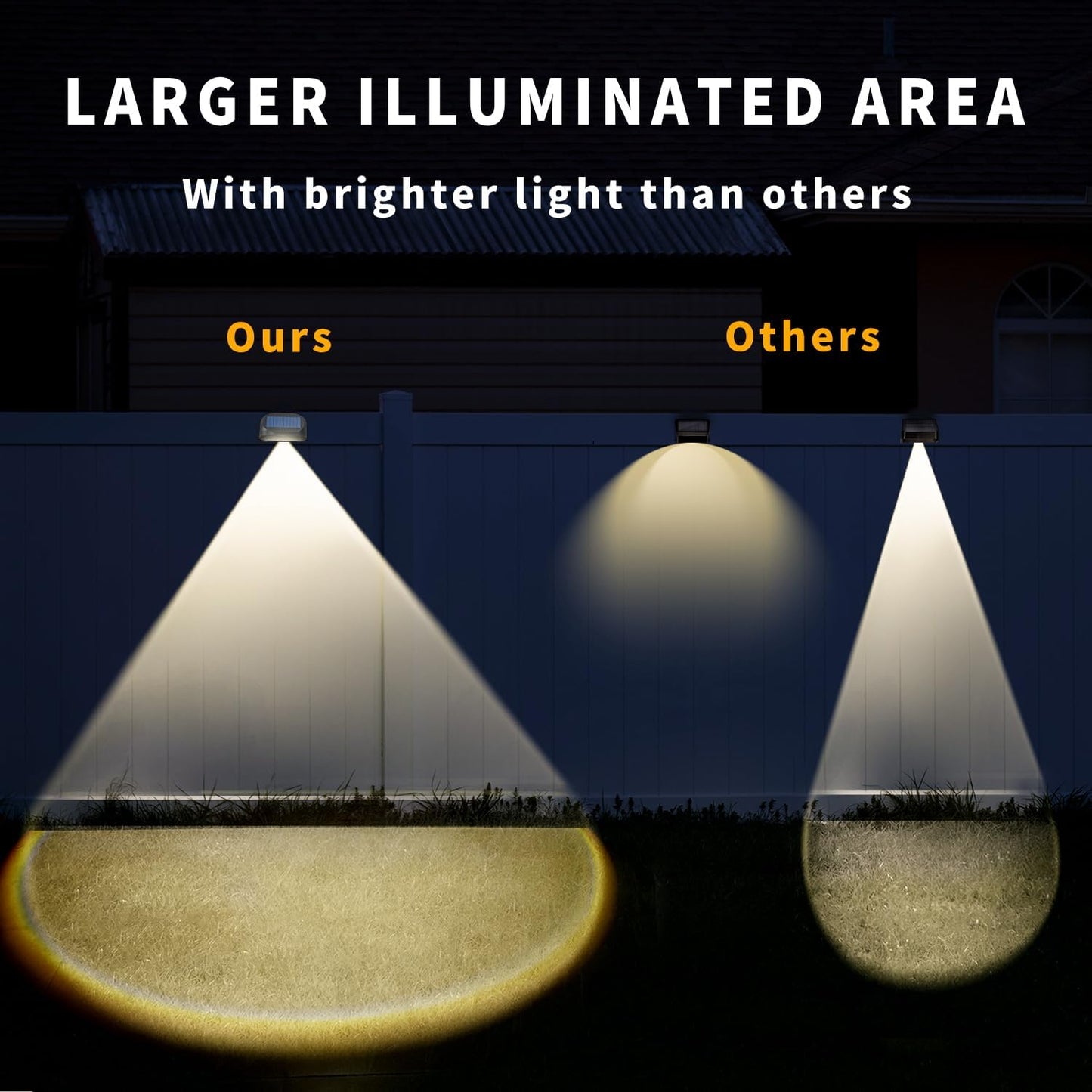 Outdoor Solar Lights for Fence, 8 Pack Brighter Solar Fence Light with 8 Colors & 3 Color Changing Modes, Waterproof Outdoor Light for Backyard, Garden, Fence, Wall, Deck, Stairs - PuriLite