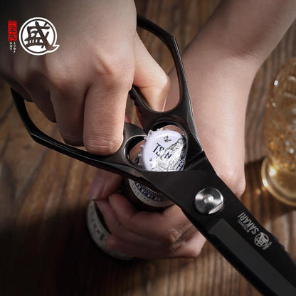 9 inch Japanese Detachable Kitchen Scissors, Multipurpose Poultry Shears Heavy Duty, Black Titanium Plated Kitchen Shears