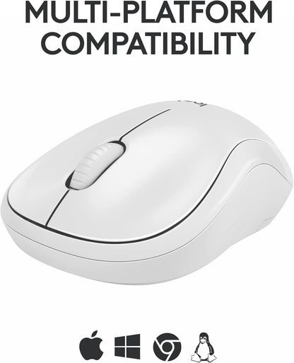 Logitech M240 Silent Bluetooth Mouse, Wireless, Compact, Portable, Smooth Tracking, 18-Month Battery, for Windows, macOS, ChromeOS, Compatible with PC, Mac, Laptop, Tablets - Off White