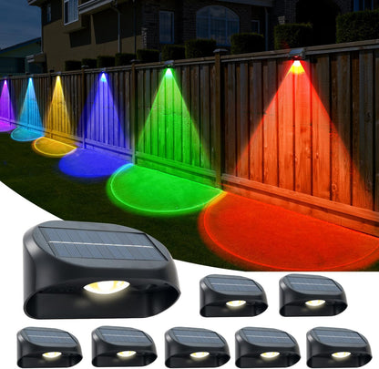 Outdoor Solar Lights for Fence, 8 Pack Brighter Solar Fence Light with 8 Colors & 3 Color Changing Modes, Waterproof Outdoor Light for Backyard, Garden, Fence, Wall, Deck, Stairs - PuriLite