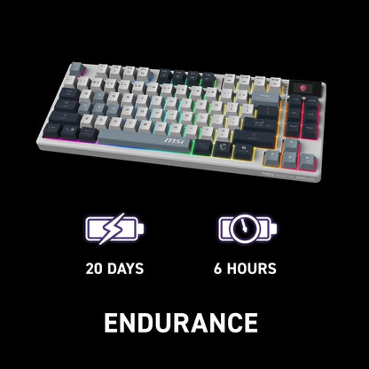 MSI Forge GK600 TKL Mechanical Gaming Keyboard – Wireless Gaming Keyboard – Gaming Keyboard with Smart Display – RGB Backlit – Hot-Swappable Linear Switches - PuriLite