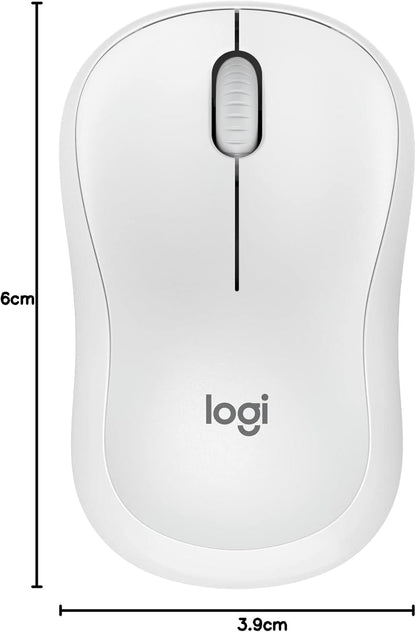 Logitech M240 Silent Bluetooth Mouse, Wireless, Compact, Portable, Smooth Tracking, 18-Month Battery, for Windows, macOS, ChromeOS, Compatible with PC, Mac, Laptop, Tablets - Off White