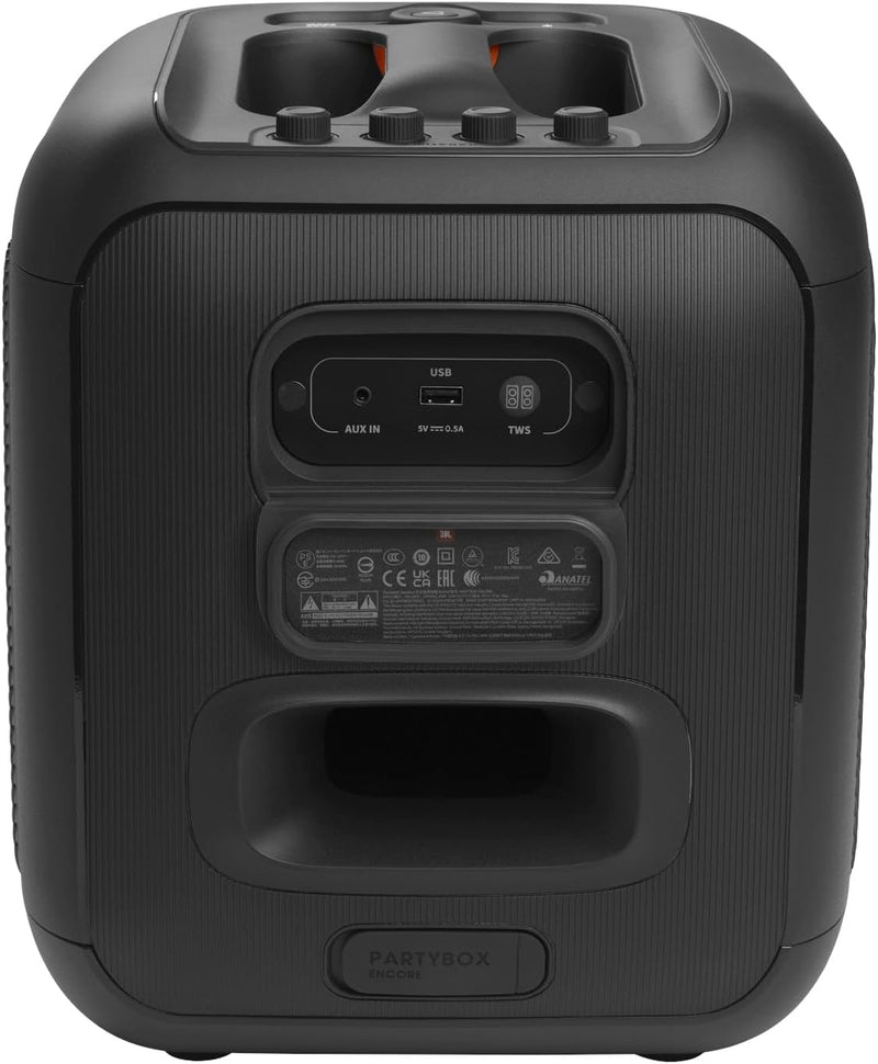 JBL PartyBox Encore 2 Mic - Portable Party Speaker with Two Digital Wireless mics, 100W Powerful Sound, Built-in Dynamic Light Show, and Splash Proof Design - Black