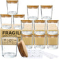 CONNOO 12Pack 10 OZ Clear Glass Candle Jars with Bamboo Lids