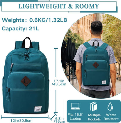 School Backpack for Men Women,Vaschy Lightweight School Bag Bookbag Casual Daypack for High School/College/Teens/Travel/Work