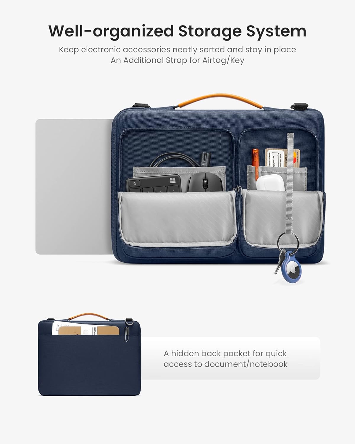 tomtoc 360 Protective Laptop Shoulder Bag for 16-inch MacBook Pro M4/M3/M2/M1 Pro/Max A3403 A3186 A2991 A2485 2024-2019, Water-resistant Sleeve for Dell XPS 15 Surface Book 3 The New Razer Blade 16