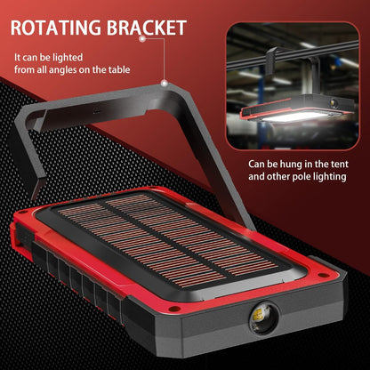 WARSUN Led Work Light Rechargeable, Portable Magnetic Work Light, LED Flood Light Waterproof for Outdoor Camping Hiking Emergency Car Repairing (USB + Solar Charging, Blue)