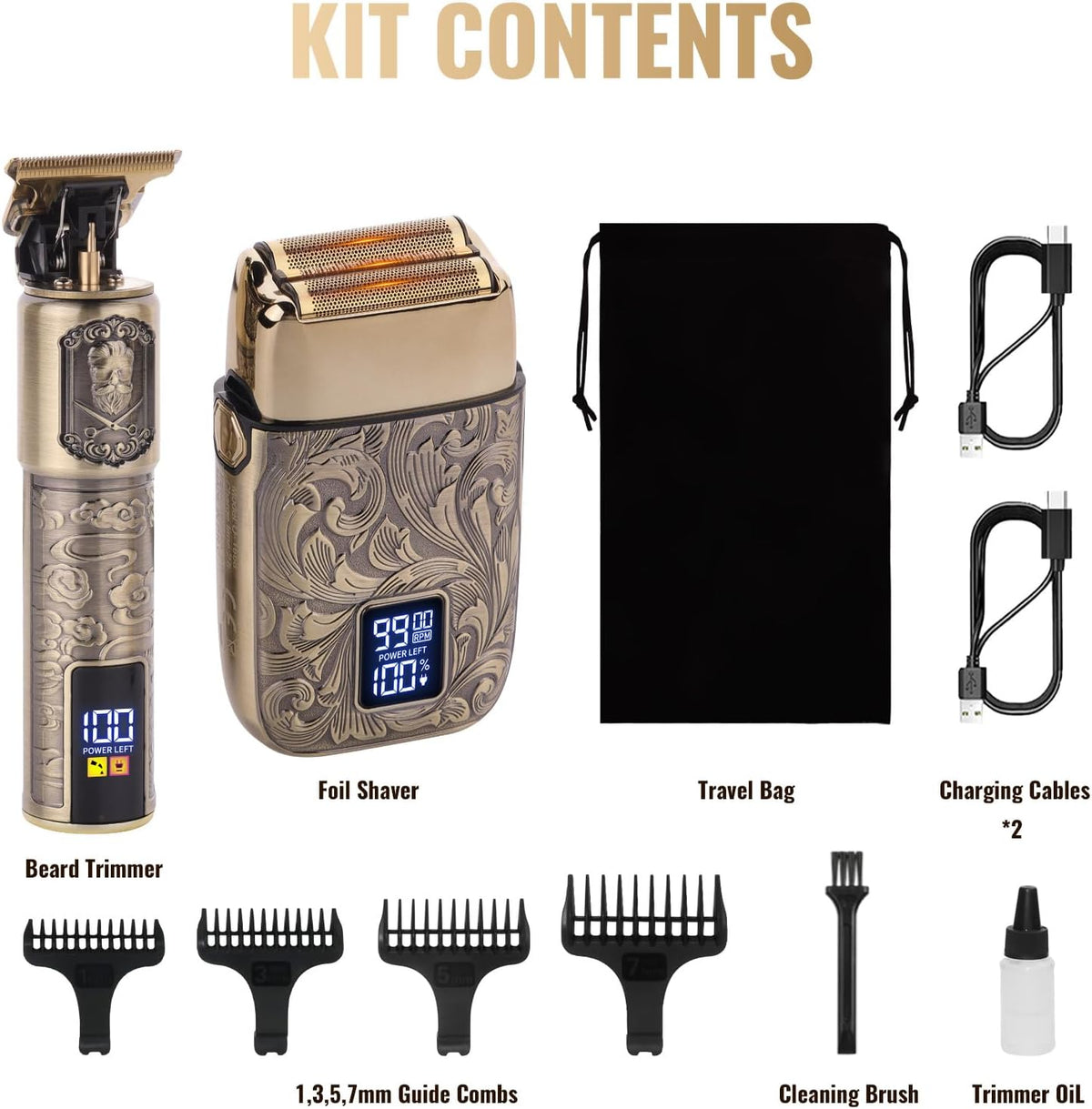 Ufree Foil Shaver and Beard Hair Trimmer Set, Men Electric Razor