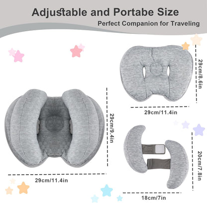 KAKIBLIN 2 in 1 Baby Head Pillow with Banana Neck Pillow for 3 Months to 8 Months Baby Travel Pillow for Stroller or Bed