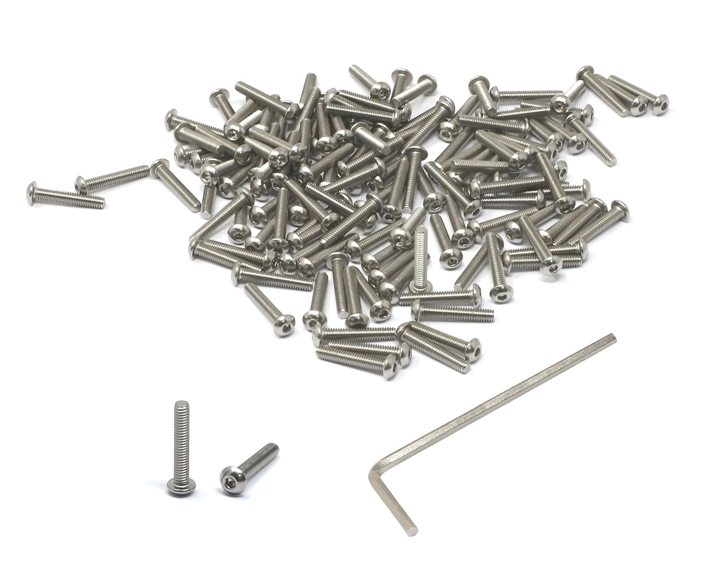 iexcell 50 Pcs M6 x 20mm Thread Pitch 1 mm Stainless Steel 304 Hex Socket Button Head Cap Screws Bolts Kit