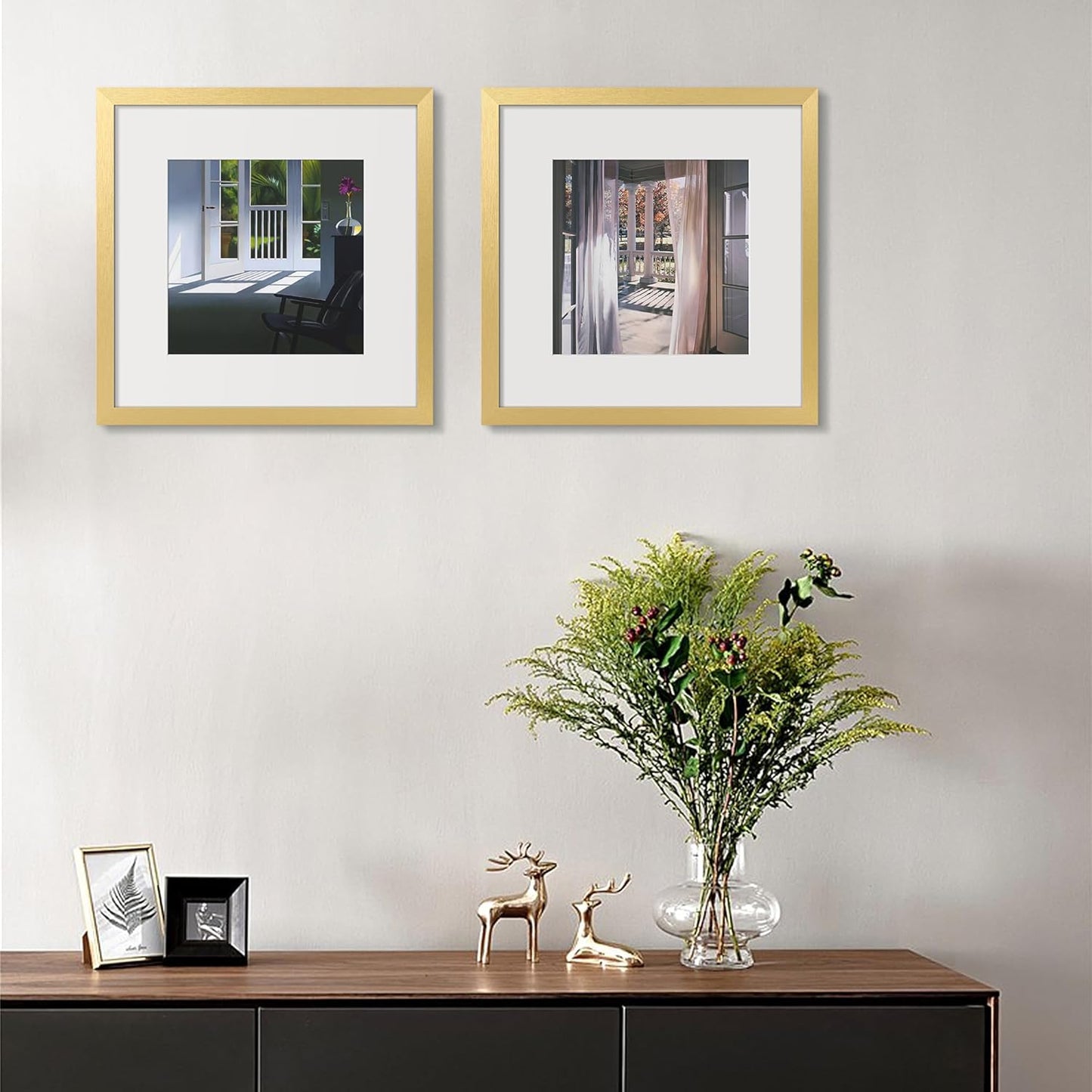 upsimples 11x14 Picture Frame, Display Pictures 8x10 with Mat or 11x14 Without Mat, Wall Hanging Photo Frames, Black