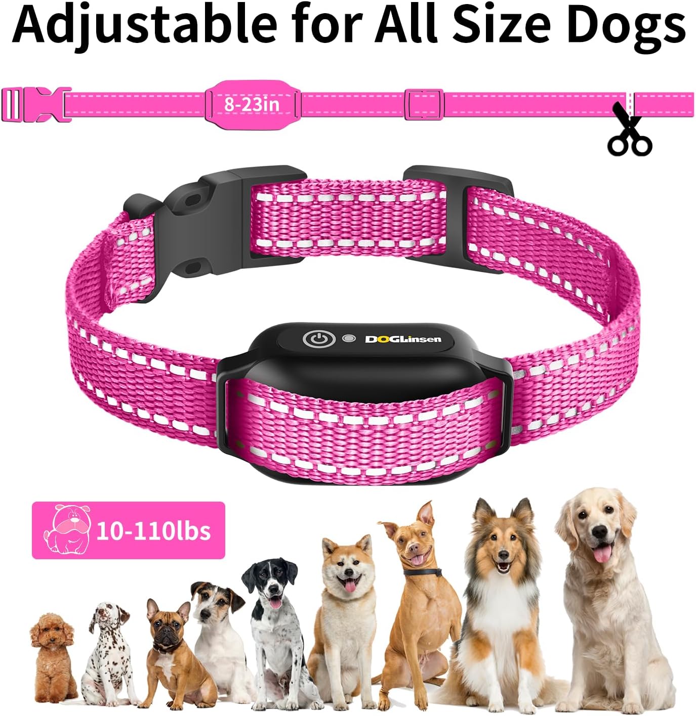 DOGLinsen No Shock Dog Training Collar with Remote 3300ft Range, Vibrating Dog Collar, Vibration Collar for Small Medium Large Dogs, 9 Style Tones and Vibration Collar