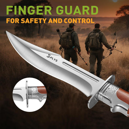 Hunting Knife with Sheath Camping Knife: Fixed Blade Outdoor Knives for Men - 17.5cm Sharp Blade Full Tang Bushcraft Knives for Survival