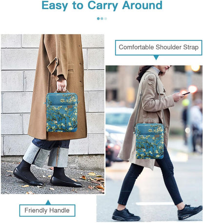 MoKo 13.3-14 Inch Laptop Sleeve Bag Fits MacBook Pro M3/M2 14" 2023, MacBook Pro 13" M2, New MacBook Air 13.6" M3/M2 2024/2022,Tab S8 Ultra 14.6",Handle Carrying Case with Shoulder Strap, Black & Gray - PuriLite