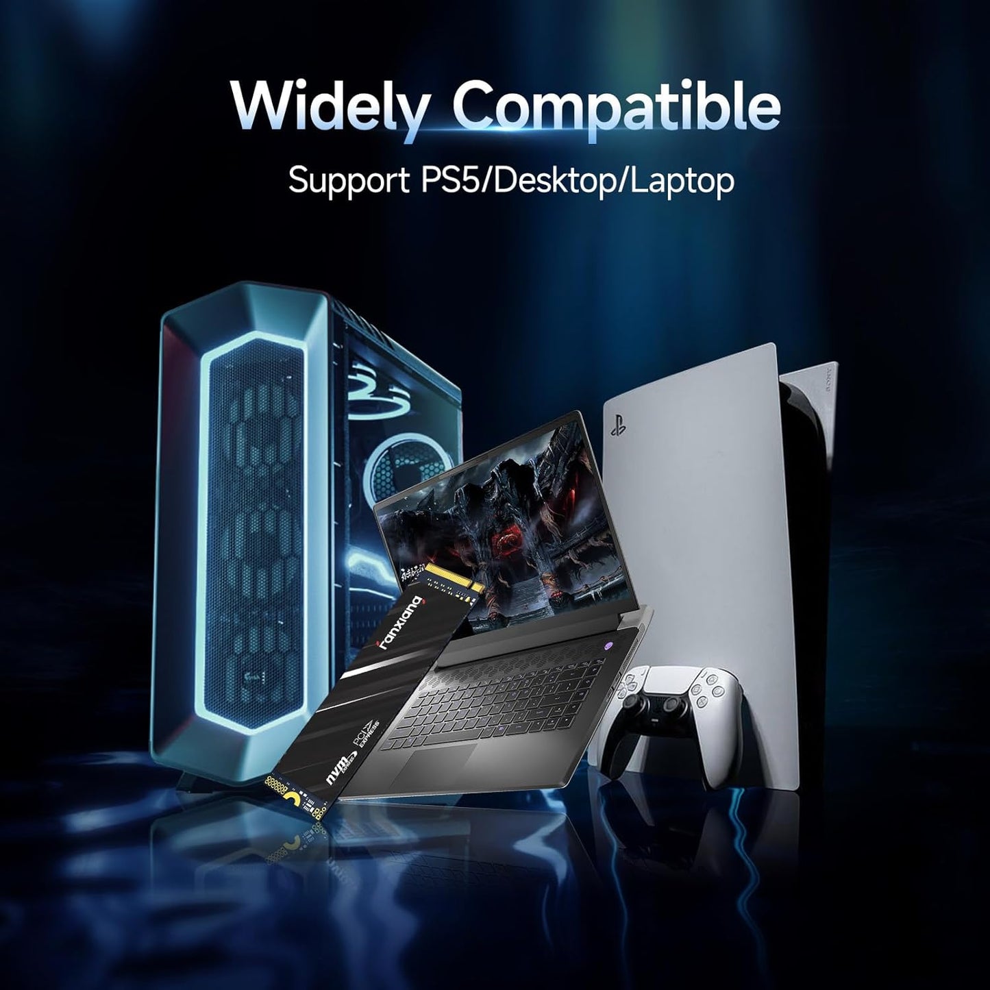 fanxiang S690Q 1TB NVMe SSD PCIe Gen4 M.2 SSD for PS5, Up to 4800 MB/s, Internal Gaming SSD for PS5, 3D NAND SLC Cache Solid State Drive Upgrade Storage for PC/Laptops