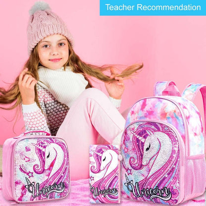 3pcs Backpack for Boys and Girls, 16” Kids Kindergarten Bookbag with Lunch Box, Cute Elementary Backpacks for Boy Girl