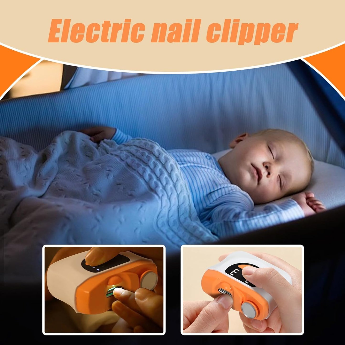 Electric Toenail Clippers  Automatic Fingernail Cutter – 3 Gears with LED Light & Scrap Storage