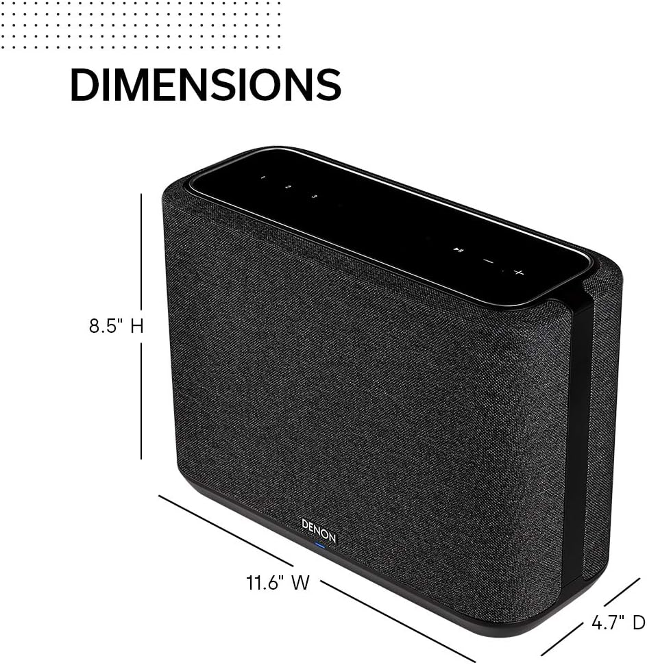Denon Home 150 NV Wireless Speaker (Black), 1" Tweeter, 3.5" Woofer, Home Speaker with HEOS Built-in, AirPlay 2, and Bluetooth, Multi-Room Streaming, Simple Setup, Compact Design