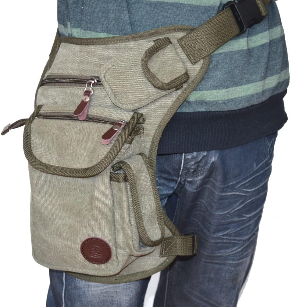 Motorcycle Drop Leg Bag Nylon Waist Pack for Men Women Travel Hiking Tactical Cycling Bike Ride Riding Crossbody Shoulder Fanny Pouch