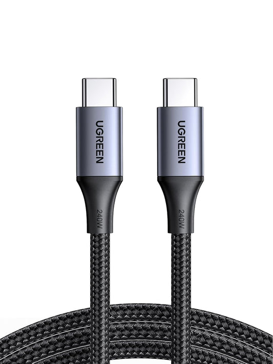 UGREEN 240W USB C to USB C Cable PD 3.1 48V 5A Fast Charge Nylon Braided USB 2.0 Type C Cord Compatible with MacBook Pro Air, iPhone 16 15, iPad, Galaxy S25 S24 S23 Ultra, 6ft