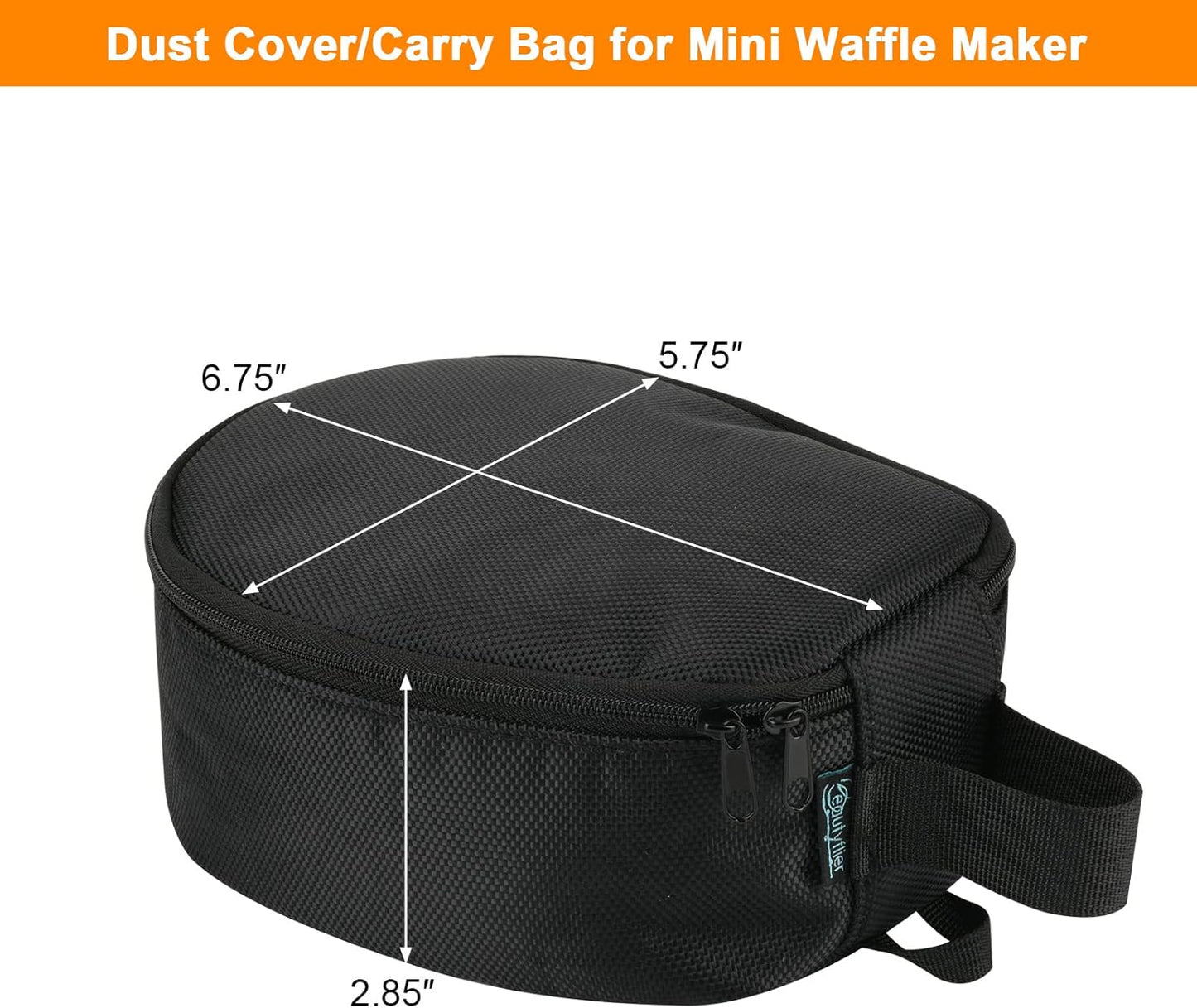 Beautyflier Carrying Bag Compatible with DASH Mini Waffle Maker 4 Inch/Deluxe 4 Inch, Nylon Dust Cover for Who Loving Baking and Cooking, Waffle Maker NOT included