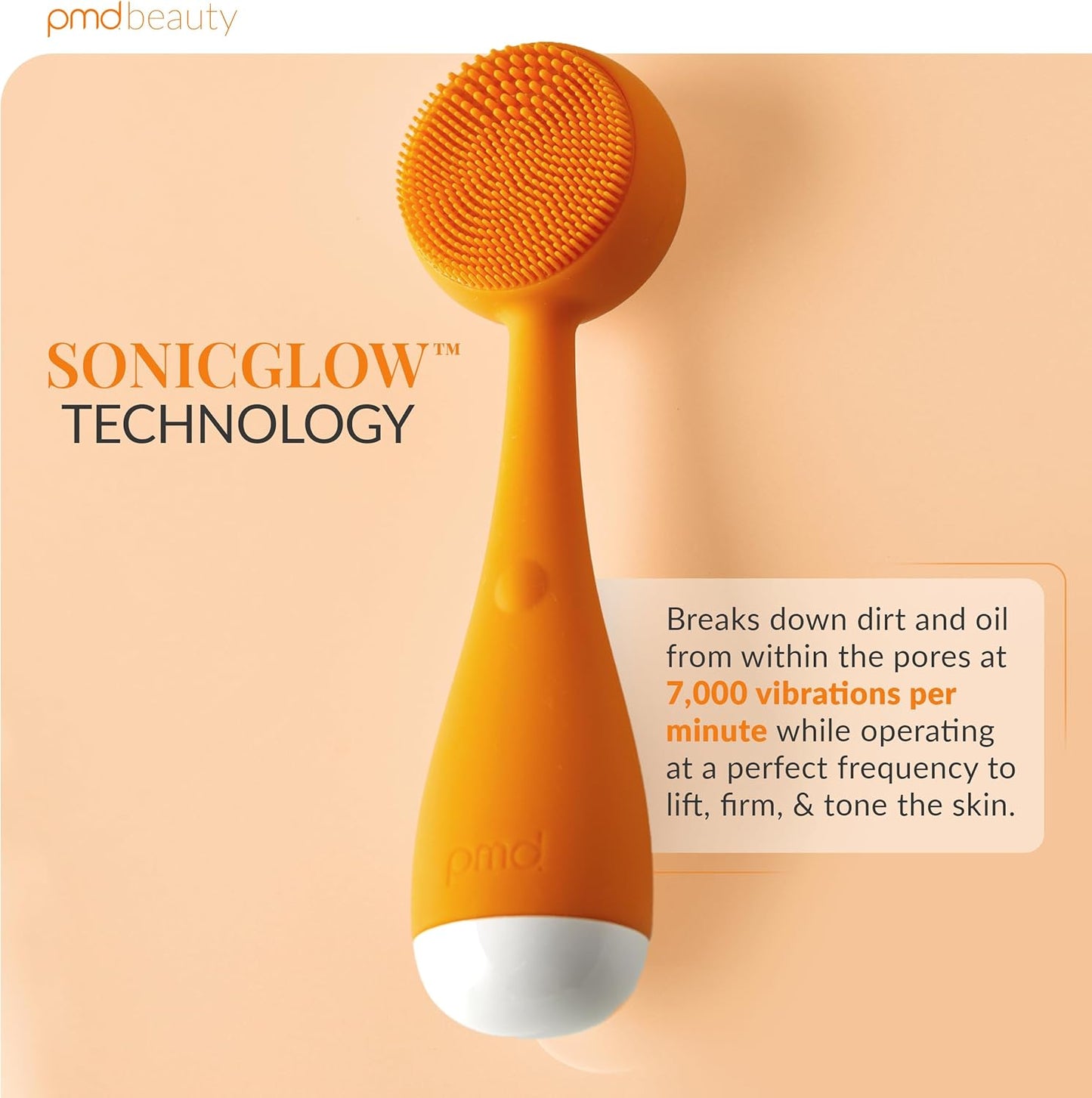 PMD Clean Mini - Smart Facial Cleansing Device with Silicone Brush & Anti-Aging Massager - Waterproof - SonicGlow Vibration Technology - Clear Pores and Blackheads - Lift, Firm, and Tone Skin
