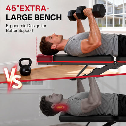 JOROTO Adjustable Weight Bench, Foldable Workout Bench 1000LBS Home Gym